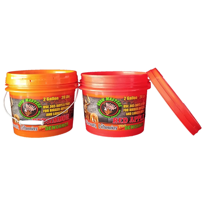 factory wholesale  5l  Plastic Buckets With  Lid and handle For Sale Plastic feed bucket Custom color printing logo