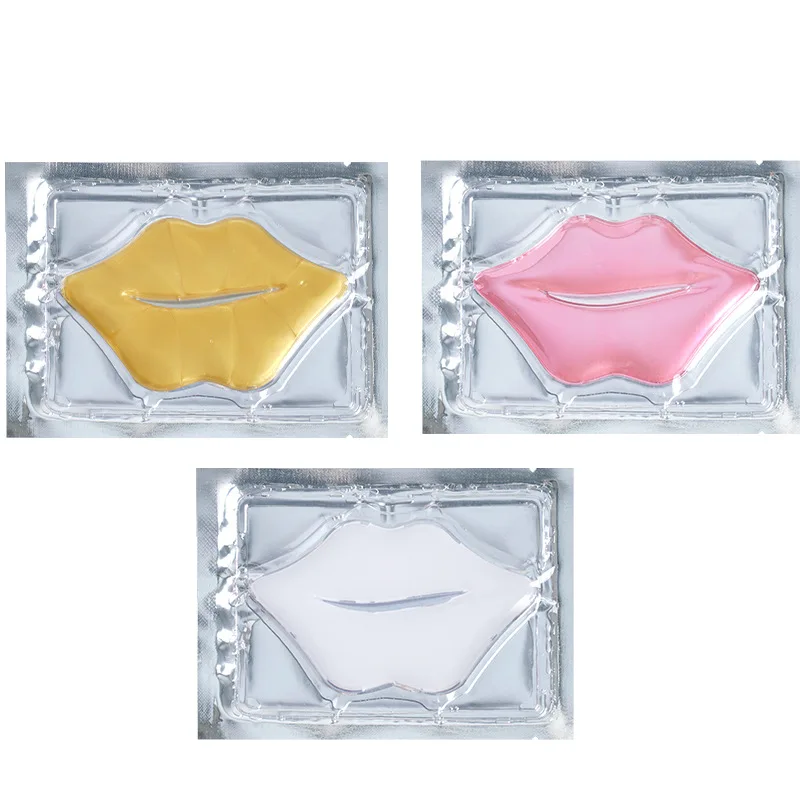 Vegan Moist Lips Care Crystal Patch Masks Sheet Rebranding Cosmetics Wholesale White 24K Gold Pink Hydrogel Collagen Lip Mask