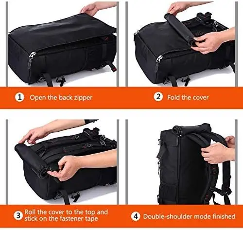 Unisex Convertible Backpack with RFID Waterproof Shockproof Office Computer & School Use Laptop Bag with Pockets Zipper Closure