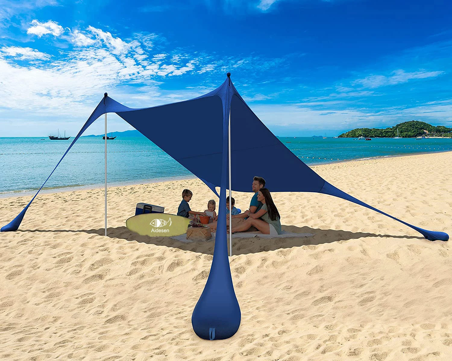 Easy Pop Up Anti-Wind Sun Beach Tent Lycra Material Shade Canopy With Carry Bag Convenient For Outdoor