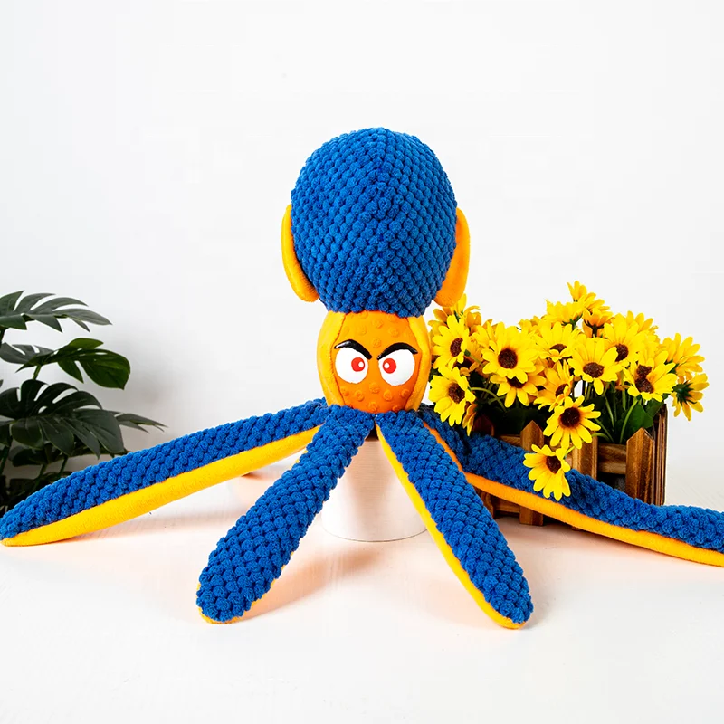 Wholesale in stock ready to ship custom logo littlest pet shop toys squeak eco friendly octopus pet chew toys