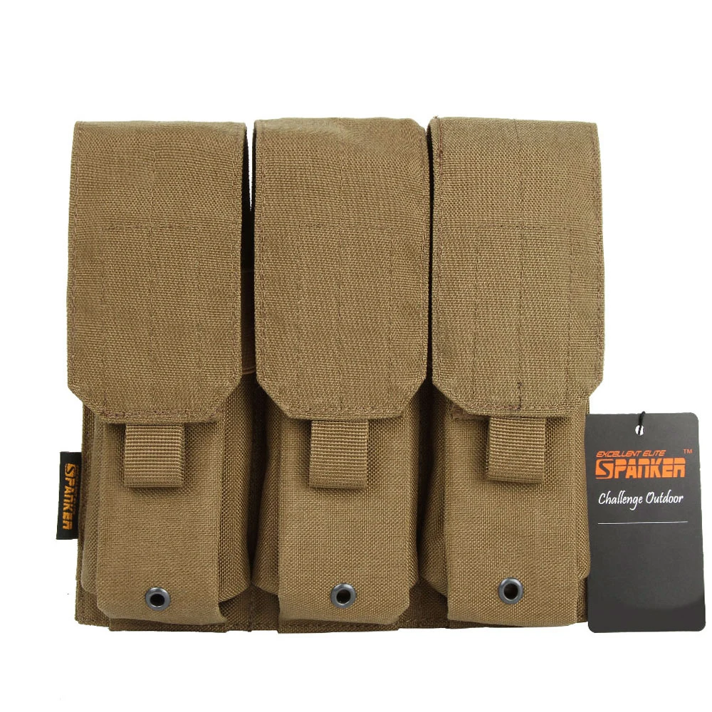 Tactical Nylon Bag Hunting Molle Triple Open Top Mag Magazine Pouch