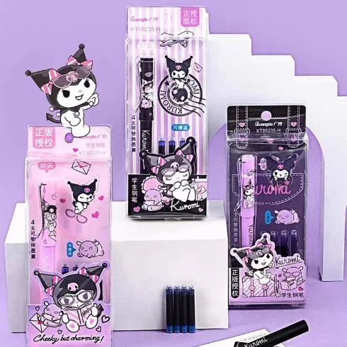 Ручка Sanrio Kulomi с чернильным мешочком для студентов стираемая синяя ручка позитивной