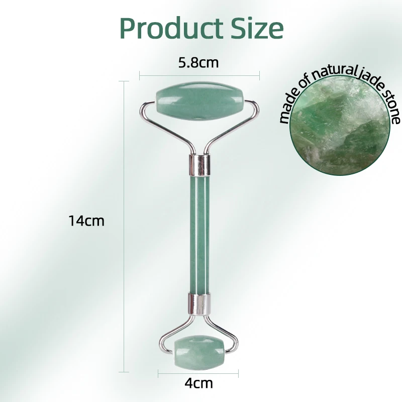 Custom Logo Facial jade roller Massage Tool Green Massager Roller guasha Set  Anti Aging Anti Wrinkle Skin care products