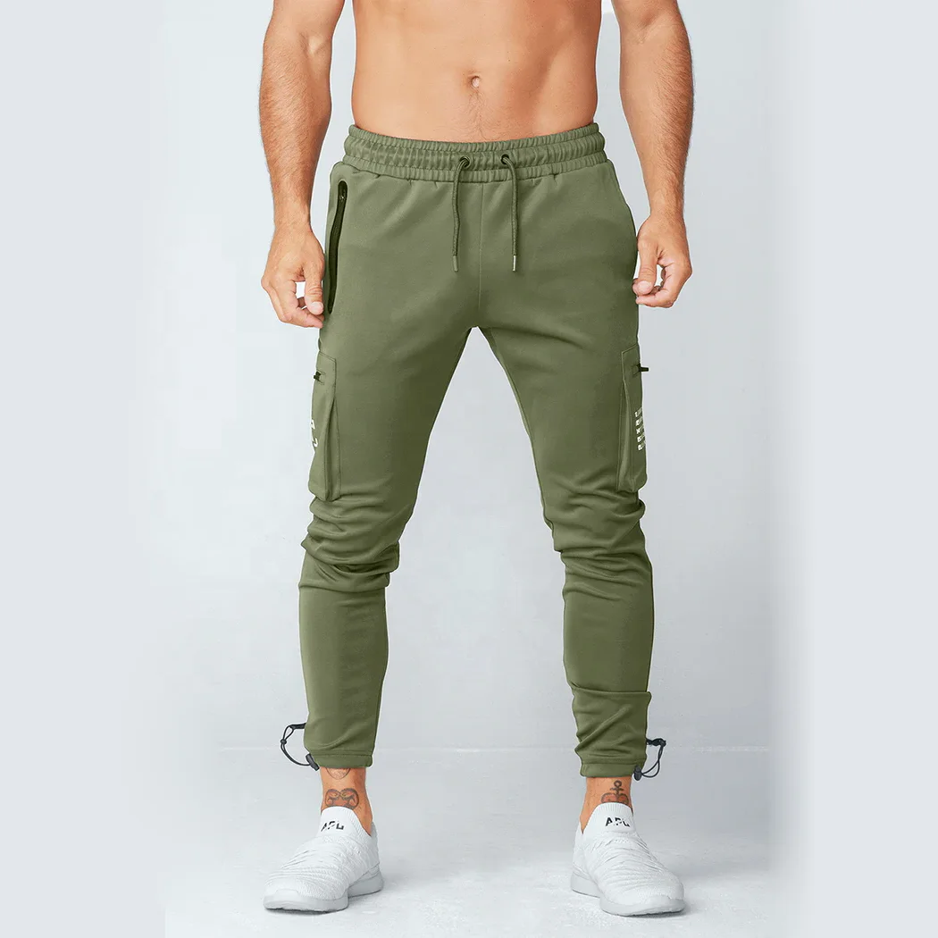 MASSGARMENT Cargo Steel Gray Gym Workout Jogger Pants For Men Running Sports Sweatpants