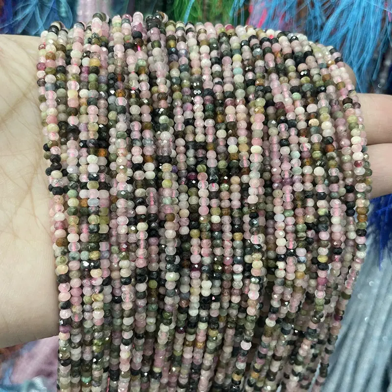 Wholesale Natural Real Green Zambian Emerald Faceted Rondelle Stone Beads Precious Stone Supplies for Jewelry Making