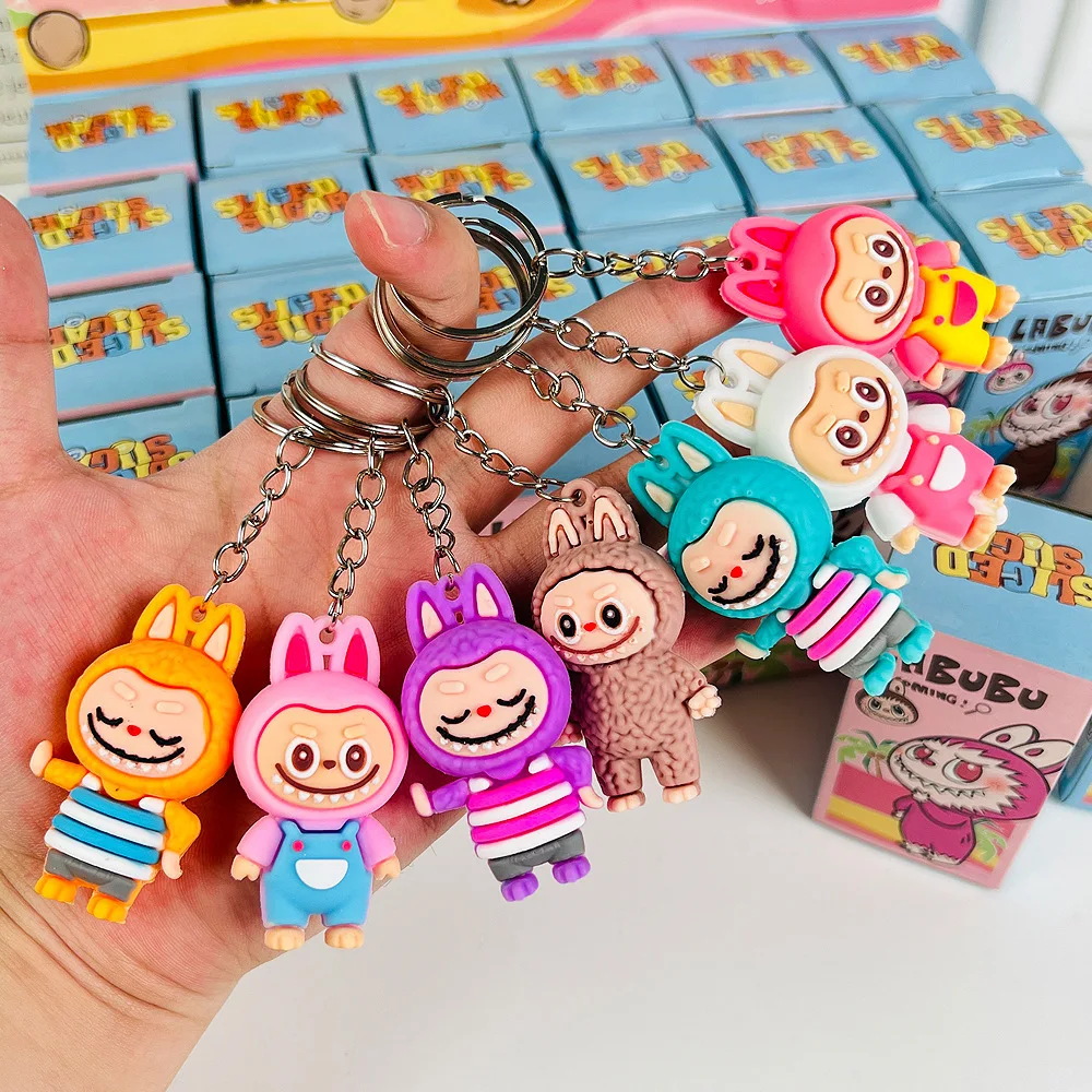 24pc/box Labubu Blind Set Figure Doll diy accessories desktop kitchenware creative keychain pendant wholesale toys blind bags