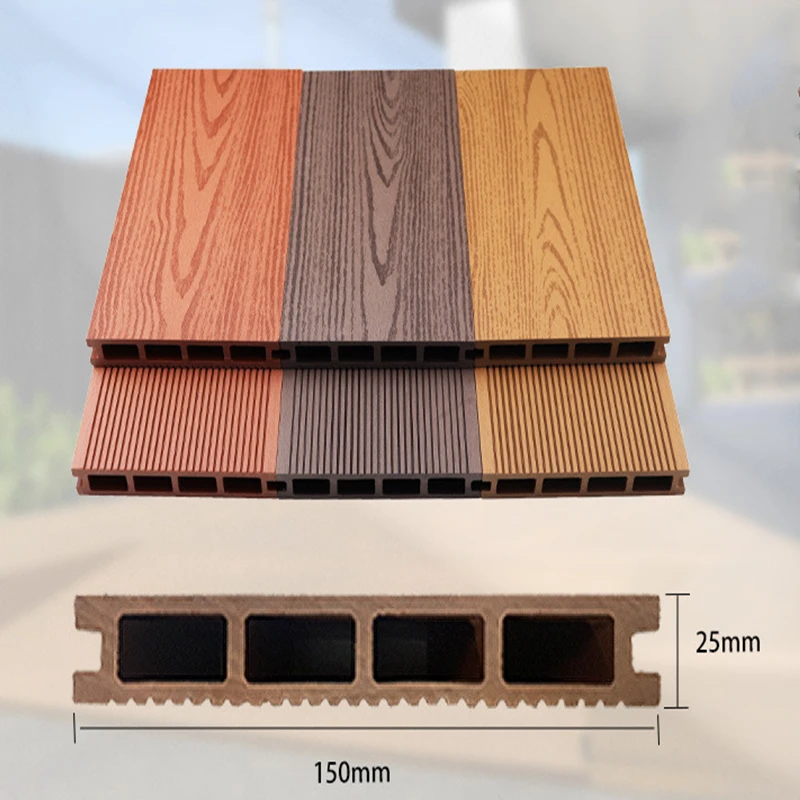 Factory Price WPC 3D embossed deck wood plastic composite decking deep grain garden flooring