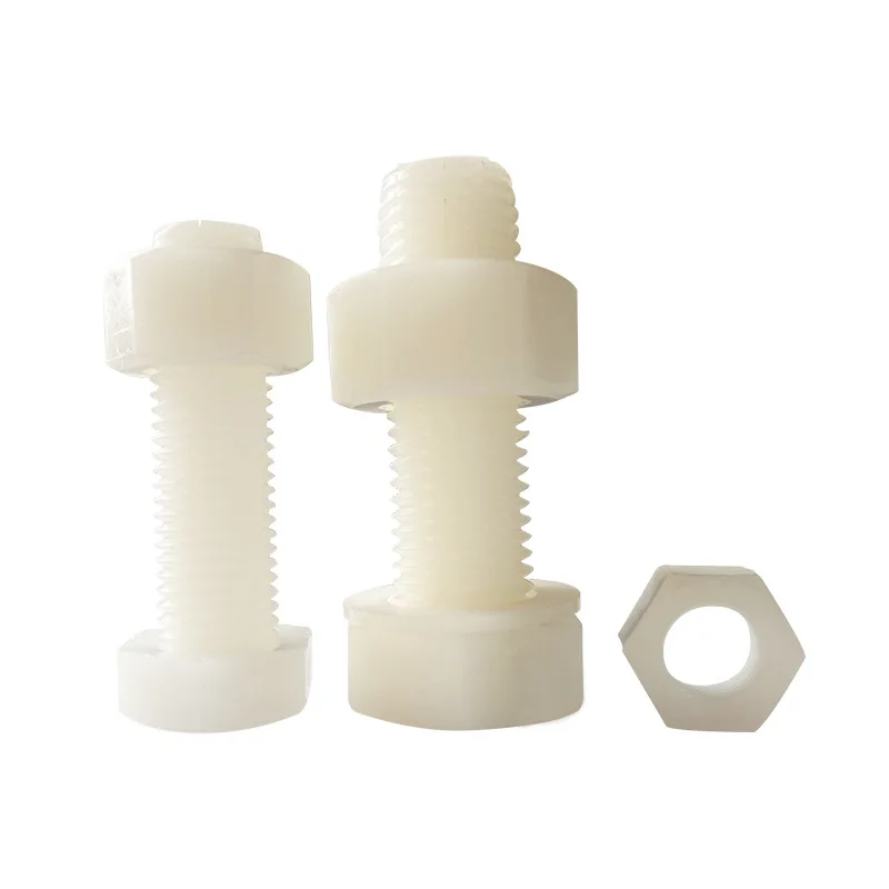 Nylon bolt and nylon nut M3-M12 DIN933 & DIN934 plastic bolts and nuts with high quality plastic bolt nylon screw