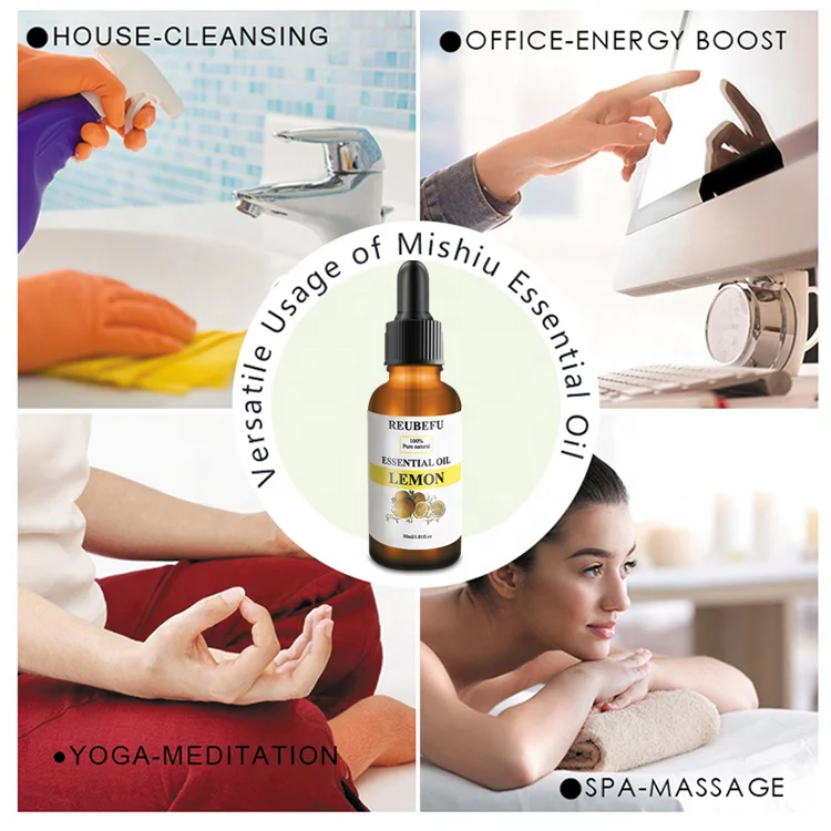 Wholesale Massage Oil Diffuser Organic Natural Pure Natural Pure Aromatherapy Box Lemongrass Aroma Diffuser Lemon Essential Oil