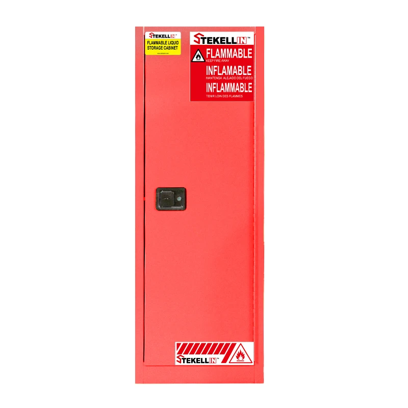 Stekellin 22Gallon One Manual or Self-close Door Two Shelves Fire Safe Red Combustible EN14470 Cabinet
