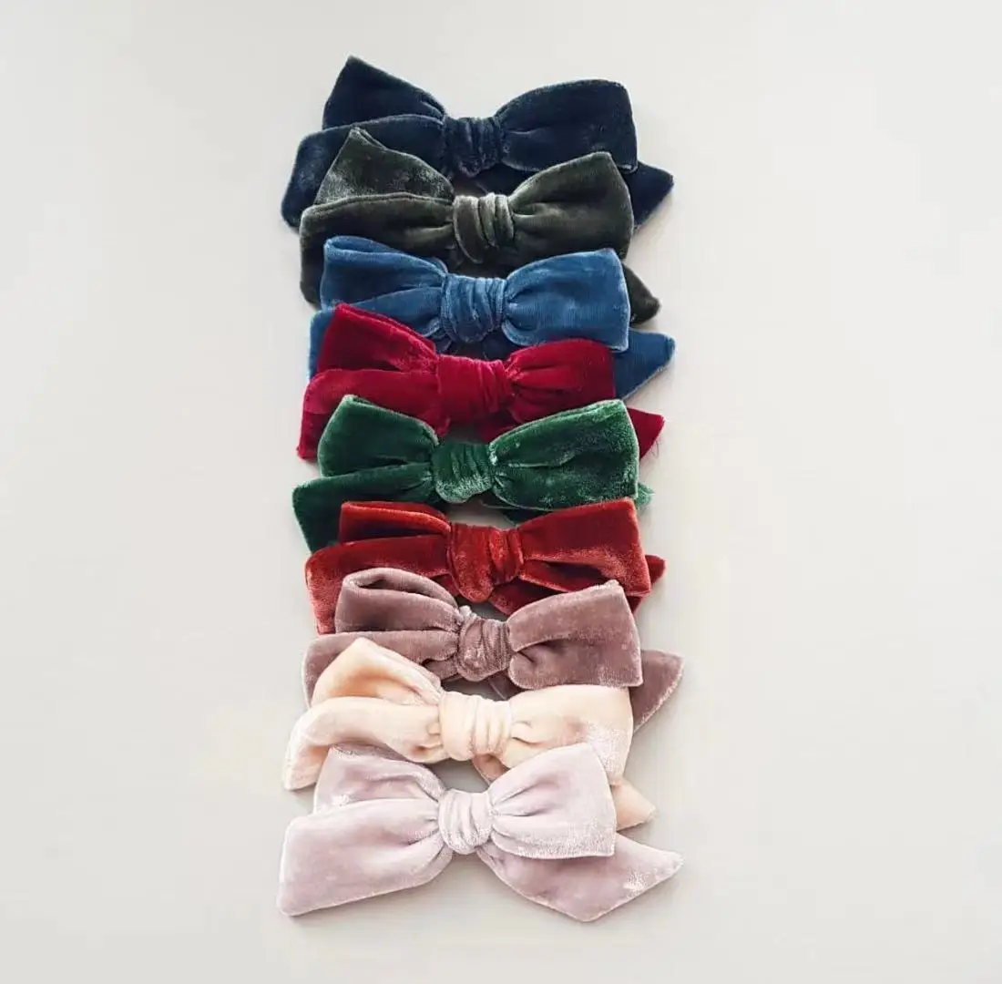 Детский Школьный бант для девочек ручной работы на заказ, бархатный бант для волос
