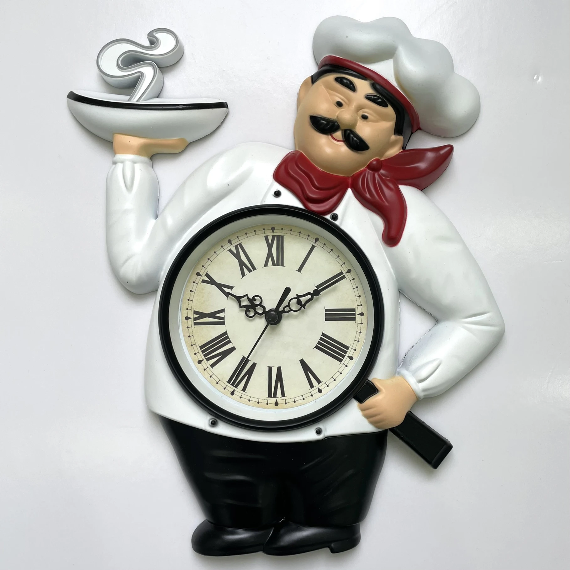 Funny design chef shape home decorative wall clocks for dinning room