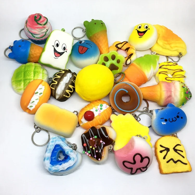 Mini PU Lovely Squishy Bread Random Sets Kawaii Toys Food Series Slow Rising Toy For Kids