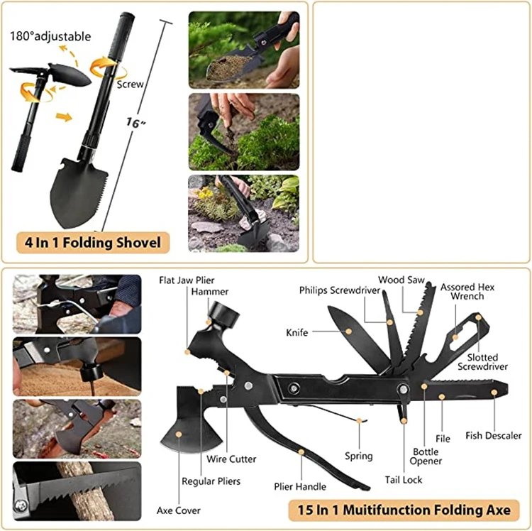 Survival Kit Set Travel Camping Backpack Emergency First Aid With Medical Supplies And First Aid Tactical Kits
