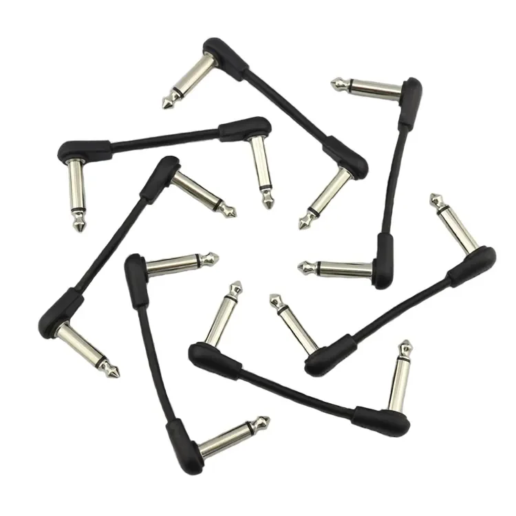 90 degree angle 1/4inch mini bass effect leads wire cord guitar pedals effects patch cable