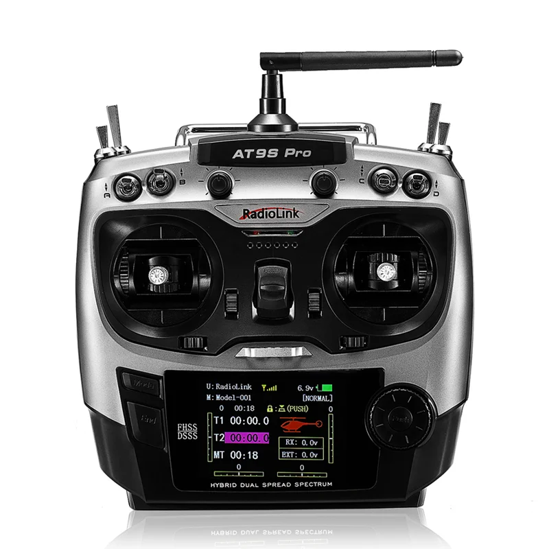 Официальный Радиоуправляемый телеметрический передатчик 10/12 канала AT9S PRO робот-автомобиль с неподвижным крылом Радиоуправляемый радиоприемник