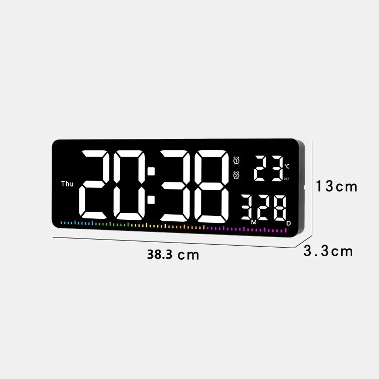 Automatic Brightness Dimmer Modern Wall Clock Home Decoration Large Display Digital Table Desk Alarm Clock with Remote Control