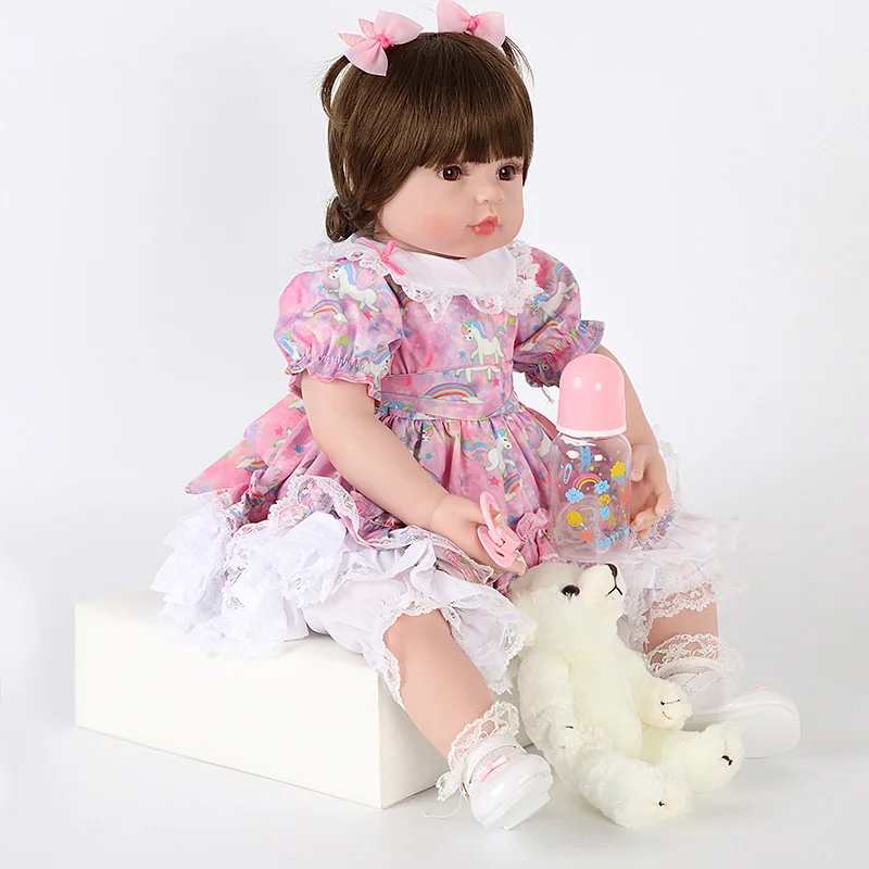 Style 23 Inch Reborn Baby Doll Soft Silicone Touch Real Cosplay Gray Rat Boy with Rooted Mohair Baby Doll New Desi