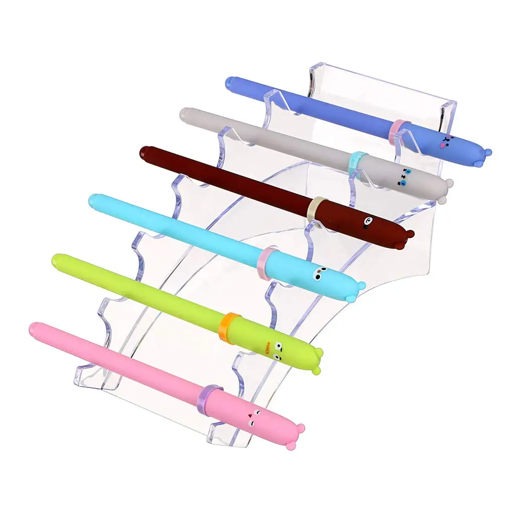 Clear Acrylic Pen Holder Display Stand Clear Makeup Brush Rack Organizer Holder for  Nail Brush Hot Sale