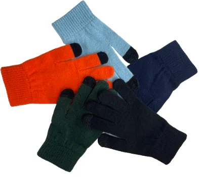 Womens knitted Acrylic mitten with custom logo touch screen knit gloves Fashion winter gloves