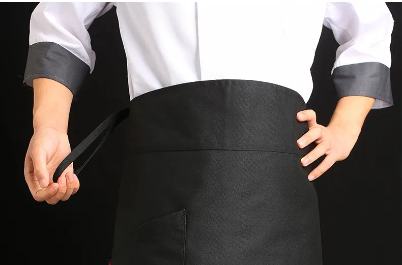Wholesale Price Clear  Restaurant Kitchen Chef Poly Apron White OEM Customized Logo new style fashion long waist apron