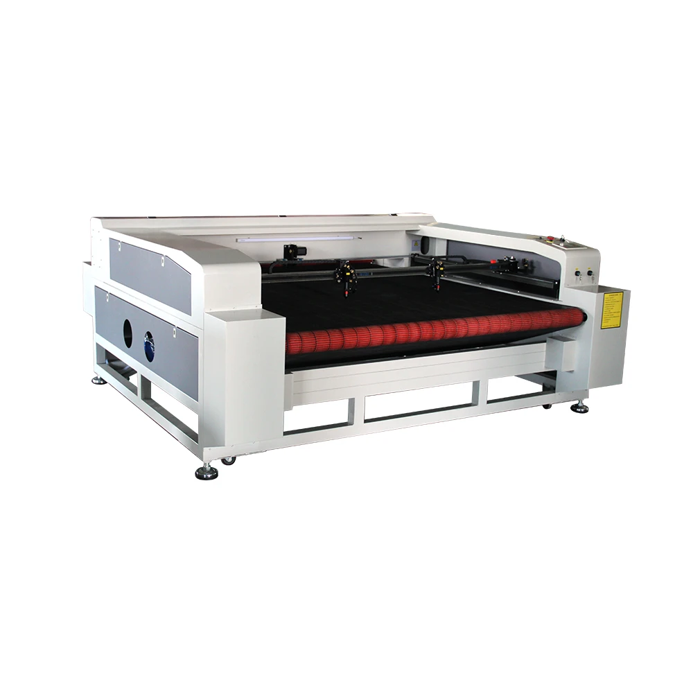 Auto feed 1810 1812 1820 co2 fabric laser cutting machine for textile roll cloth with ccd camera optional