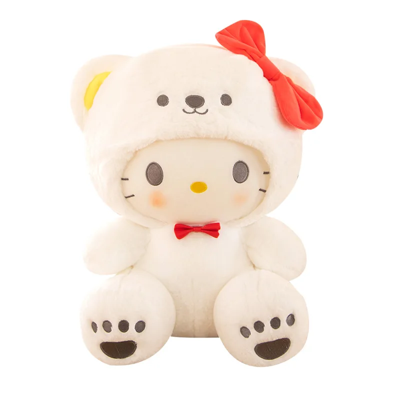 Transformed into a white bear plush toy doll cute doll eight-inch grab machine doll pillow