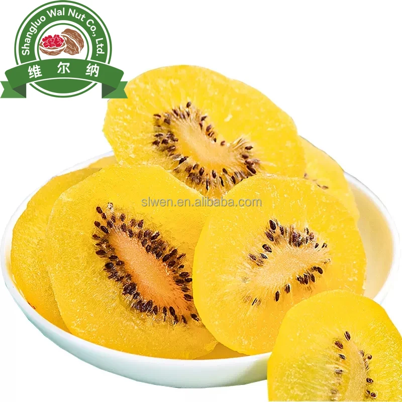 2024 factory wholesale 100% Natural  High Quality new crop semi Dried Fruits Preserved Dried Kiwi Slices with Yellow Color