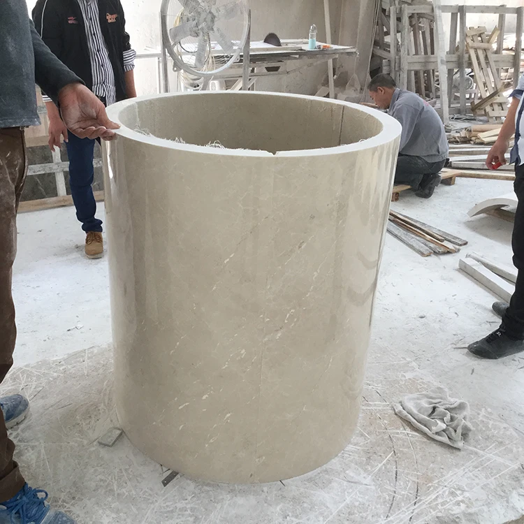 Aran Beige Marble Outdoor Column Capital Design