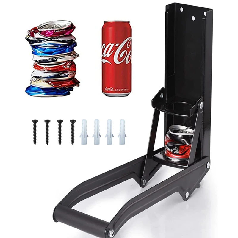 Easy Metal Can Crusher Deluxe Bottle Crusher with opener Heavy-Duty Beer Soda Bottle Can Smasher for Recycling