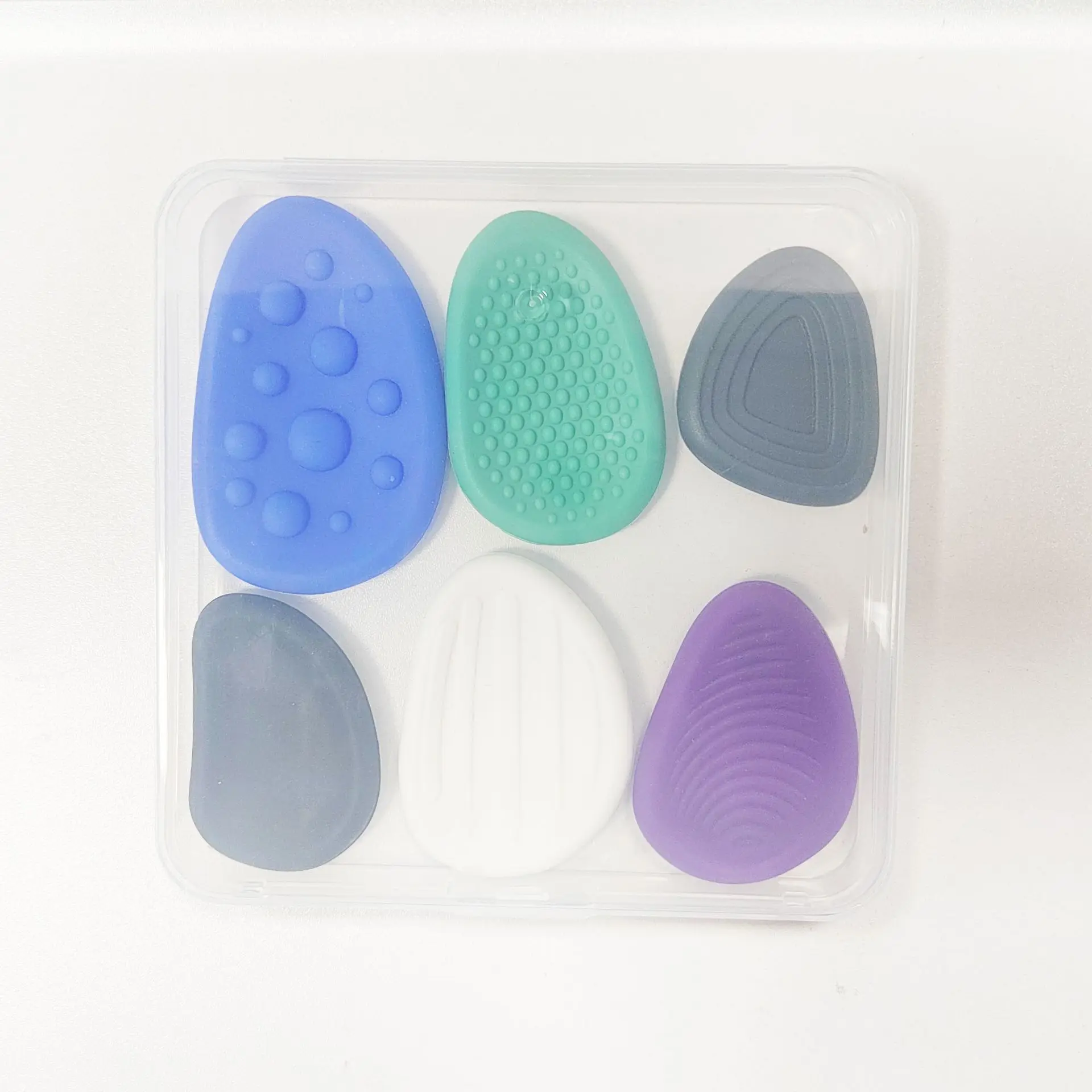 GYF Fidget Stress Toys 6 Pack Textured Soft Silicone Worry Stone for Autism Kids Calming Fidget Toys Sensory Stone Kids