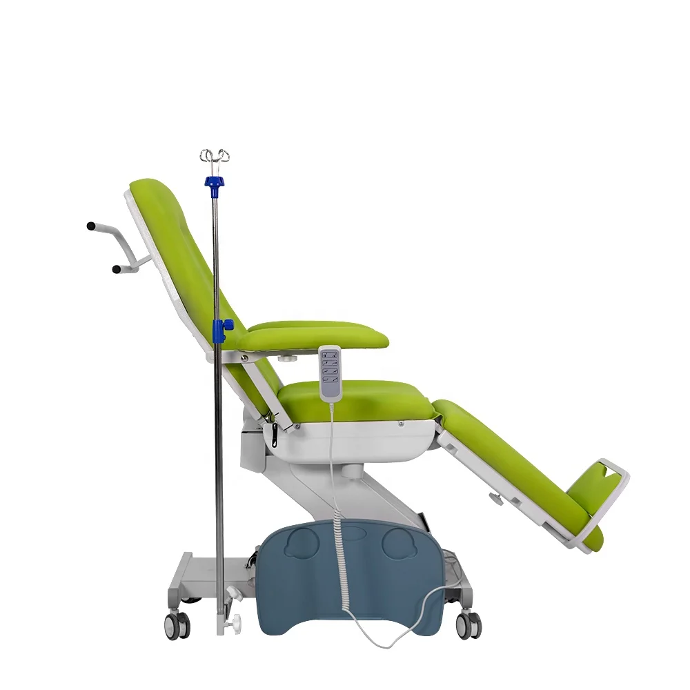 4 Motors Electric Blood Donation Dialysis Chair Hospital Iv Infusion Chair Overall Tilt And With Locakable Wheels