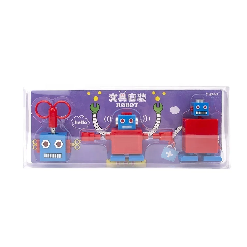 Детский пластиковый робот OEM Заводские оригинальные школьные принадлежности Набор мультяшных канцелярских принадлежностей