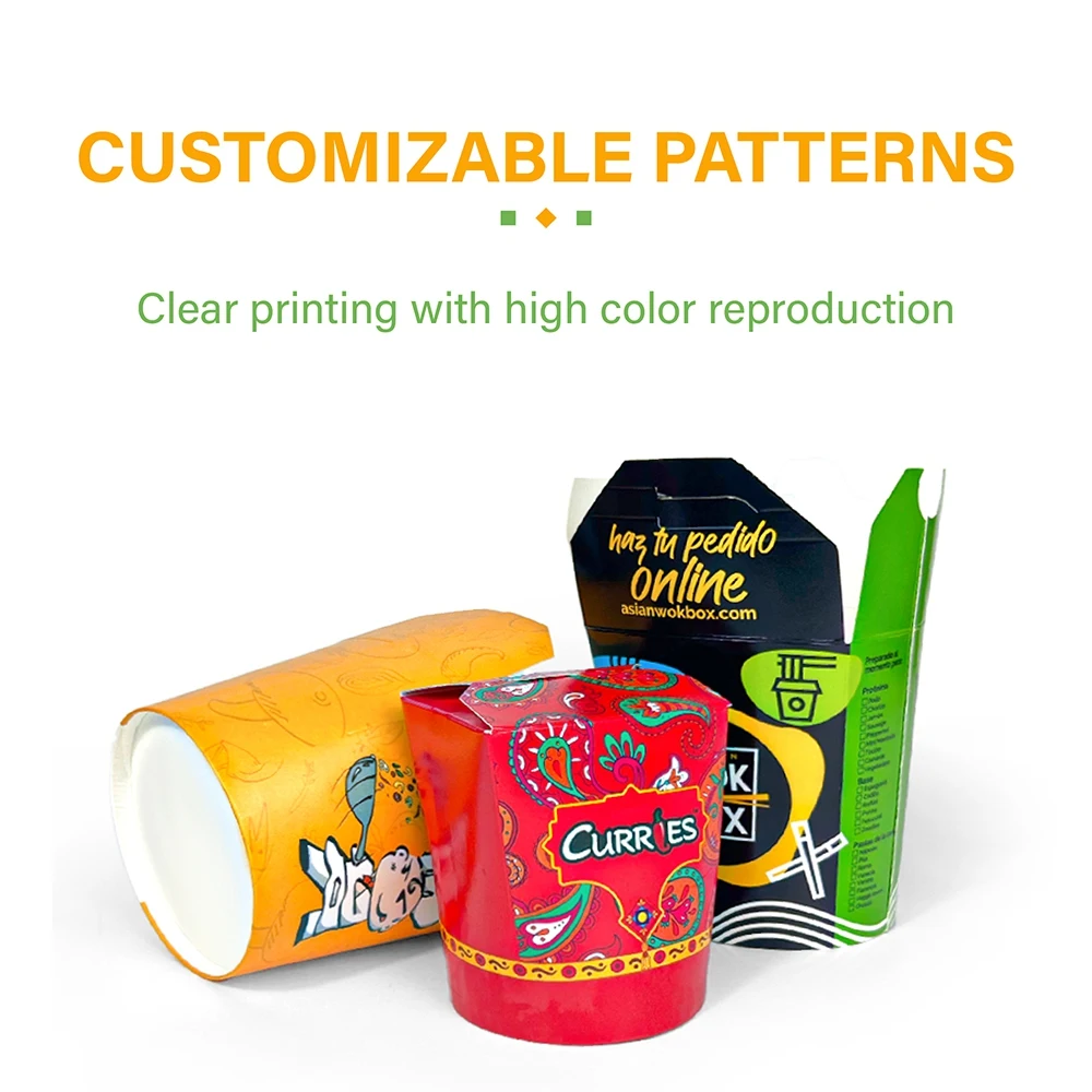 ZJPACK  Eco-Friendly Wholesale Food Packaging Disposable Kraft Paper 16oz 26oz 32oz Grease-Resistant  Food noodle box