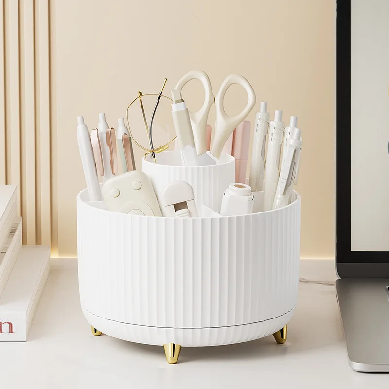 Large Capacity  Makeup Organizer for 360 Degrees Rotatable Household Office Use Plastic Brush Pen Holder  for Cosmetics Bathroom