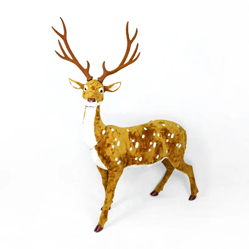 New Christmas elk fluff deer 15*13 cm Christmas tree decorations window scene layout props
