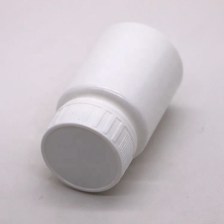 Пластиковая бутылка малого объема 40 мл HDPE с винтовой крышкой печатной этикеткой на заказ для таблеток капсул куб. См