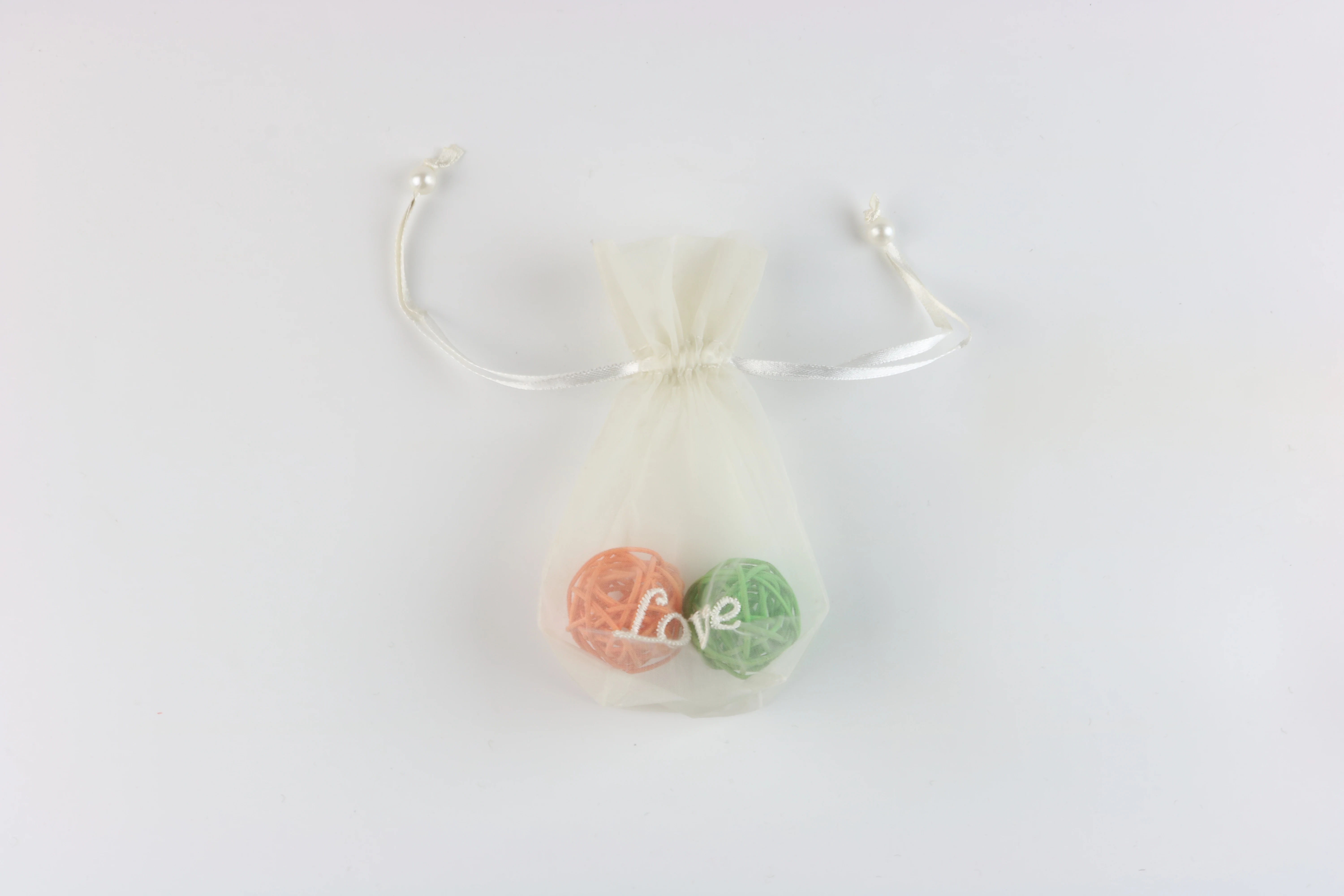 New style Factory direct Low MOQ Luxury Custom organza bags, white organza bag