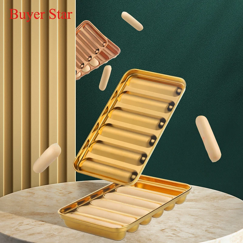 Stainless steel DIY Homemade Hot Dog Sausage Mould meat making mold tray with cover