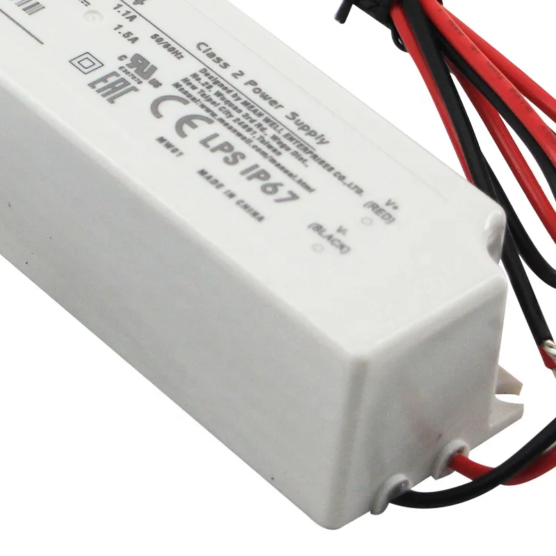  Водонепроницаемый светодиодный драйвер Meanwell LPV-35-24 IP67 24 В постоянного напряжения 36 Вт dc вольт ac