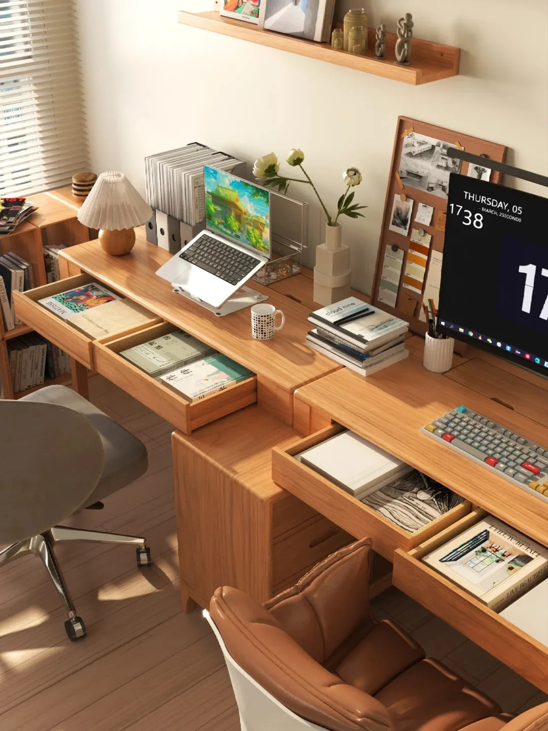 Low-cost European-style modern appearance multi-functional office furniture open work space independent desk home computer table