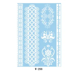 Женская сексуальная тату-наклейка из хны с белыми кружевами, Новые товары, тату для невесты