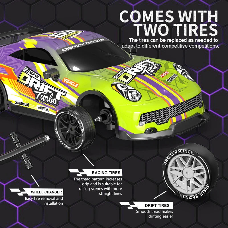 1/16 4WD RC Drift Car Hobby Toy 2.4G Remote Control Sport Racing Vehicle Stunt Car Kids Mini High Speed RC Truck Toy With Light