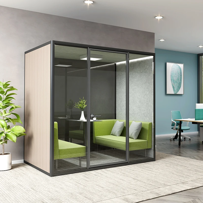 Office meeting pods sound isolation soundproof office acoustic booth meeting indoor office pod