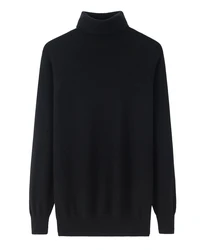 Новейший дизайн, однотонная водолазка, кашемировый мужской вязаный свитер