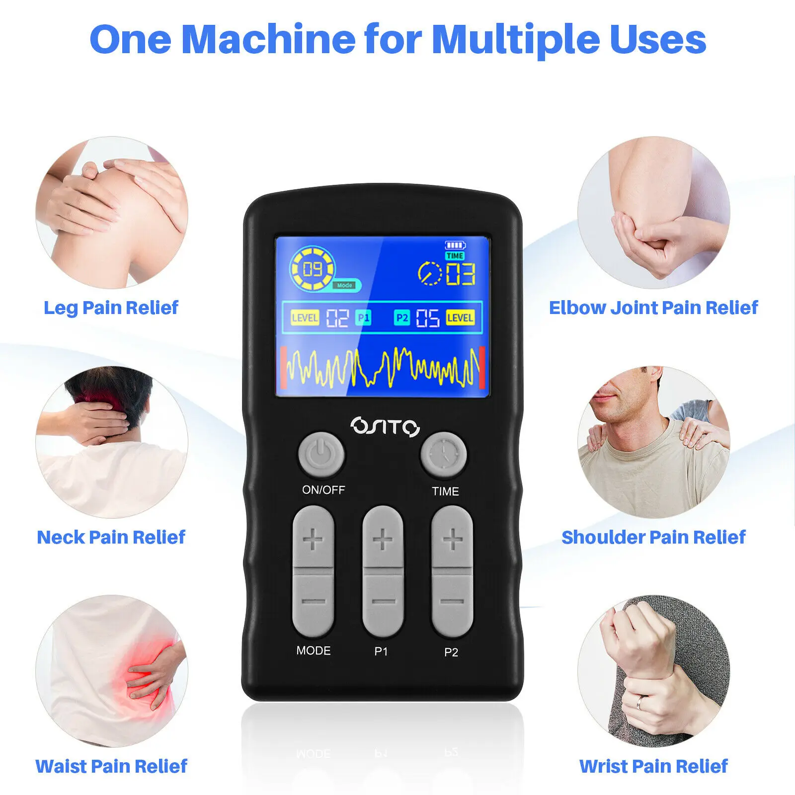 Dual Channel Rechargeable Pain Relief Tens Machine tens massager machine tens unit muscle stimulator