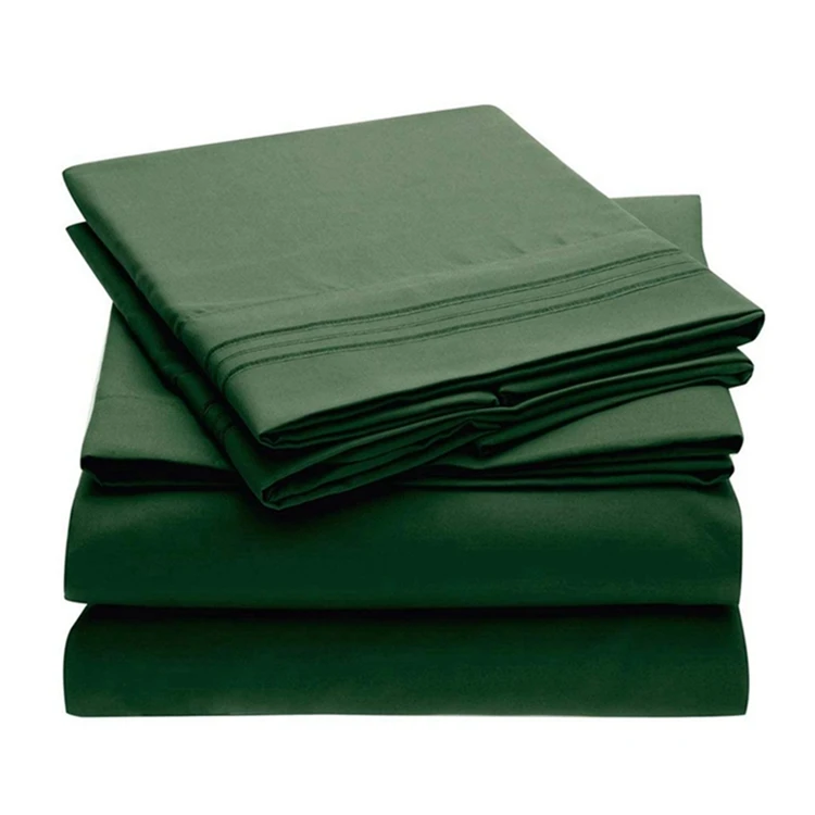 100% Microfiber fabric bedding textile raw material green color polyester dye fabric