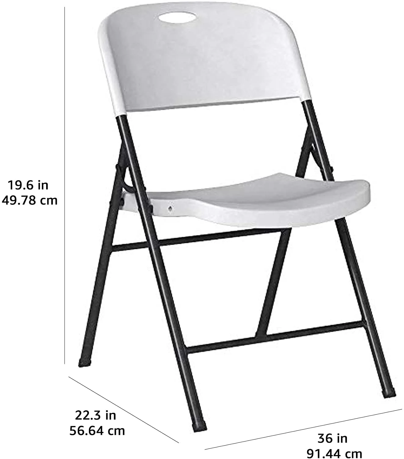Outdoor Furniture Pack of 6 molded plastic and metal folding chairs white Folding Plastic Chair