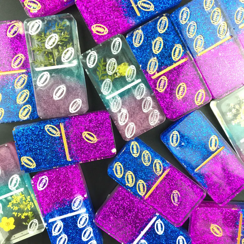 5683 Rugby domino silicone mold DIY crystal drop glue push brand nine resin mirror desk decoration mold